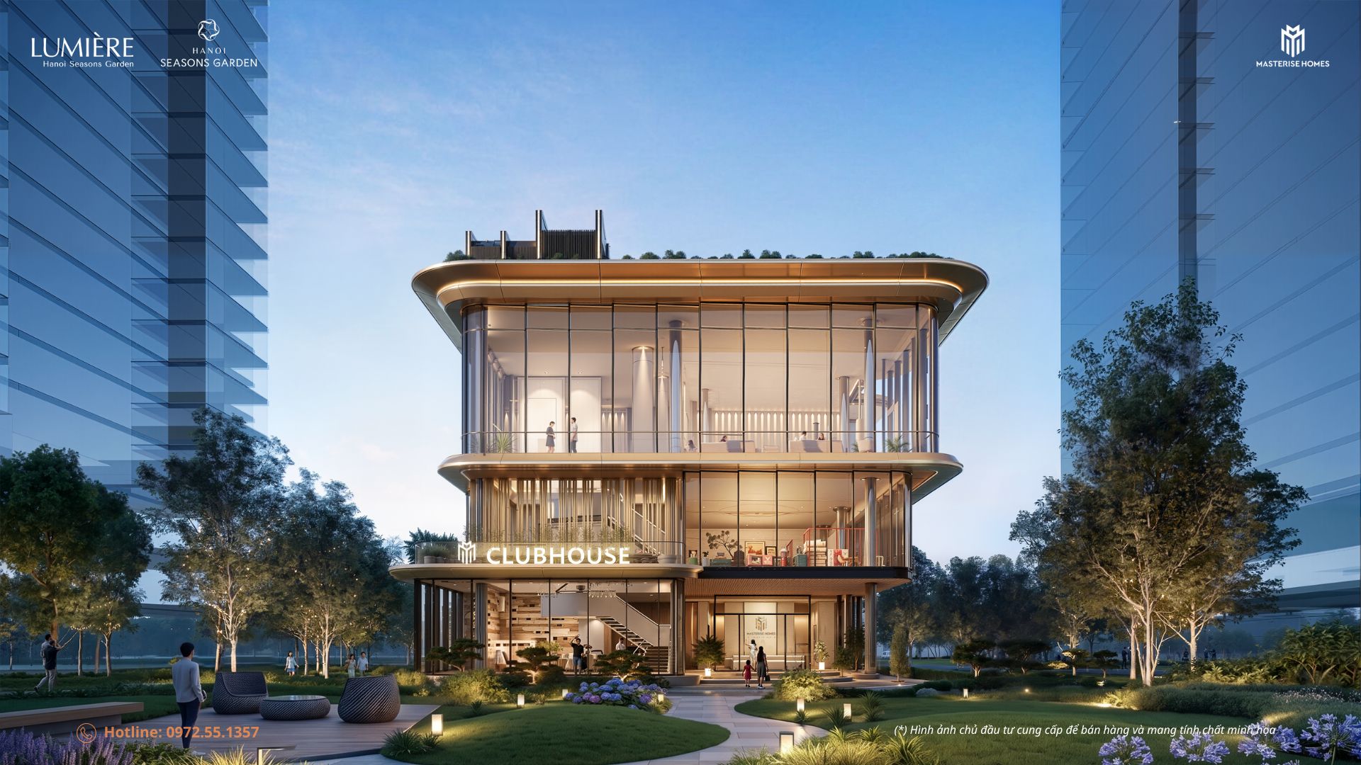 Clubhouse 3 tầng với không gian Business Lounge sang trọng, phòng tập Gym hiện đại và khu Yoga tĩnh tại.
