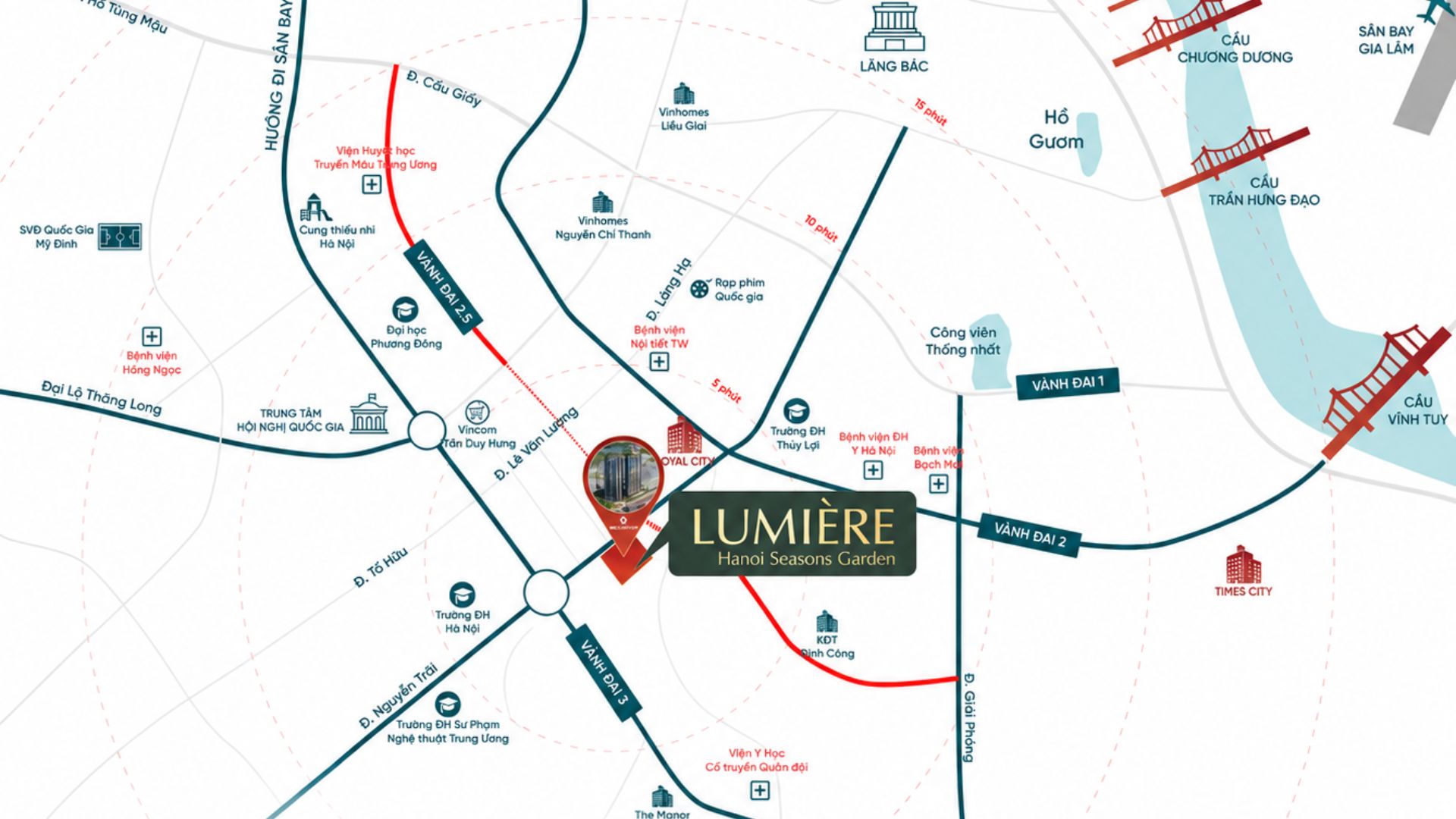 Vị trí dự án Lumiere Hanoi Seasons Garden
